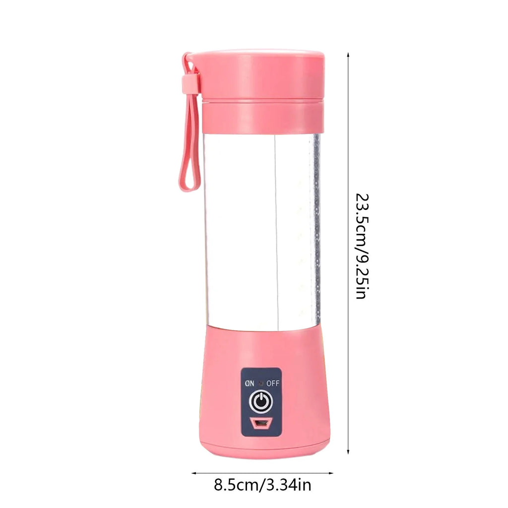 Portable USB Rechargeable Blender, 6-Blade Handheld Juicer for Shakes, 380Ml Capacity, Easy Clean,Travel & Outdoor Use