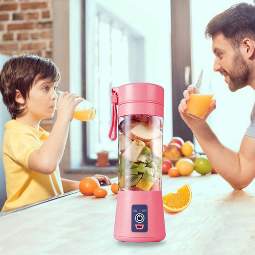 Portable USB Rechargeable Blender, 6-Blade Handheld Juicer for Shakes, 380Ml Capacity, Easy Clean,Travel & Outdoor Use