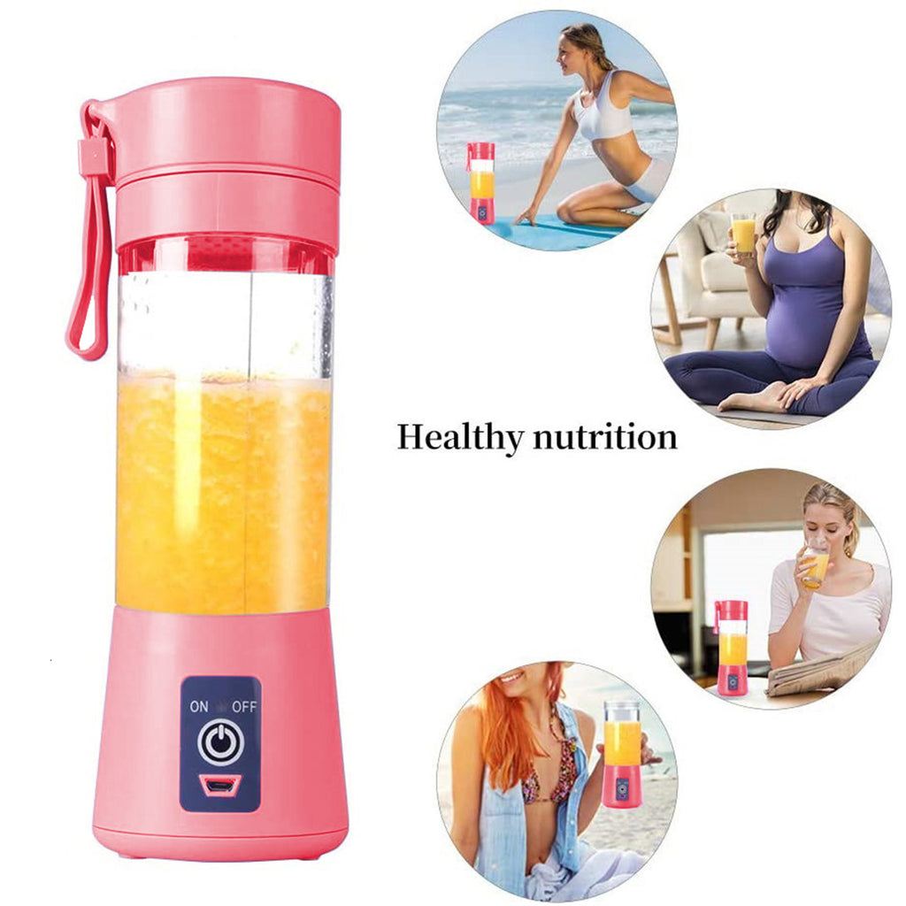 Portable USB Rechargeable Blender, 6-Blade Handheld Juicer for Shakes, 380Ml Capacity, Easy Clean,Travel & Outdoor Use